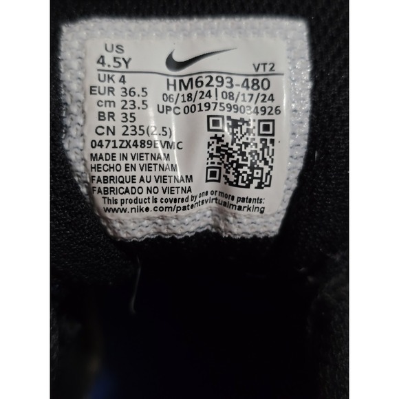 Nike Court Borough Low Recraft GS Black & Blue 4.5Y - Picture 6 of 6